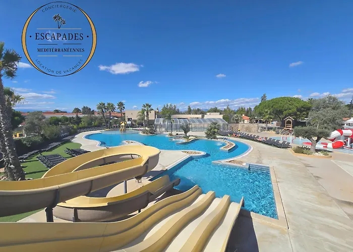 Campingplatz Le Cocon Mobil A 150 M De La 5 Etoiles Les Dunes Parc Aquatique Torreilles